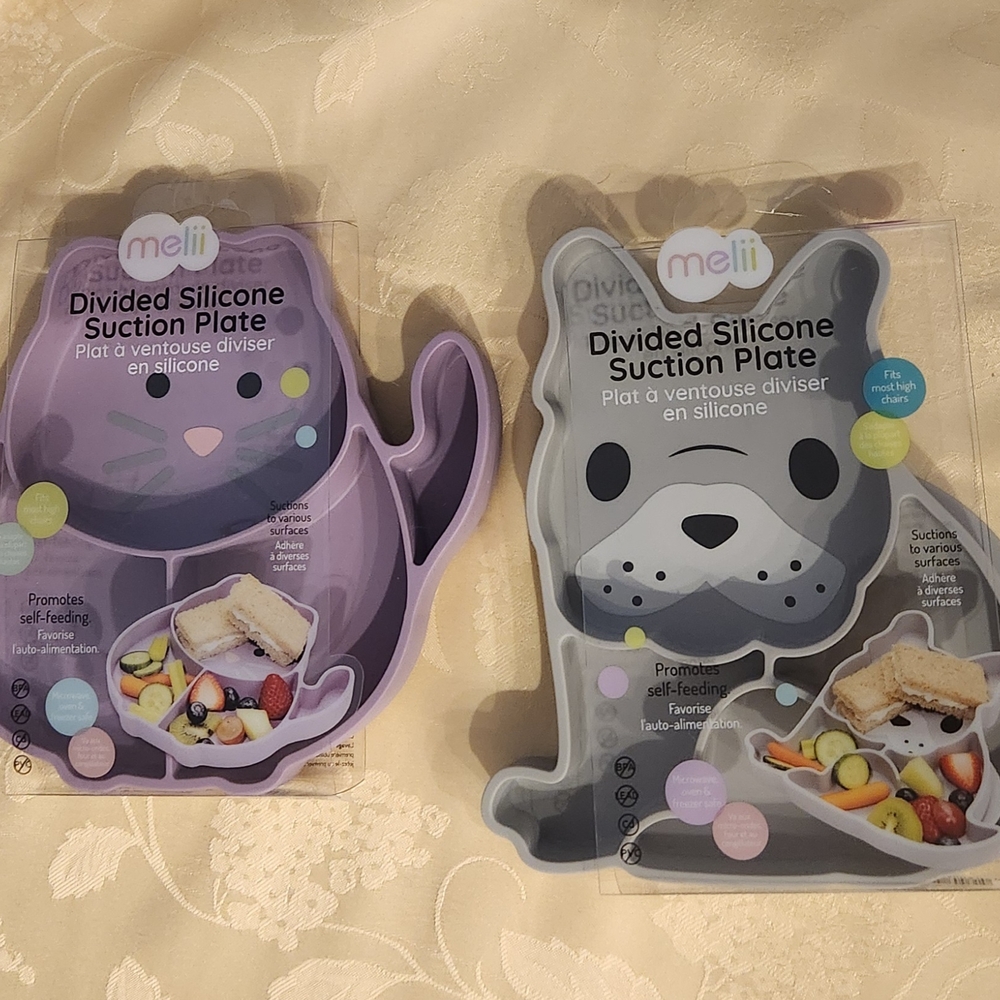 Melii Divided Silicone Suction Plates - Cat and Dog New